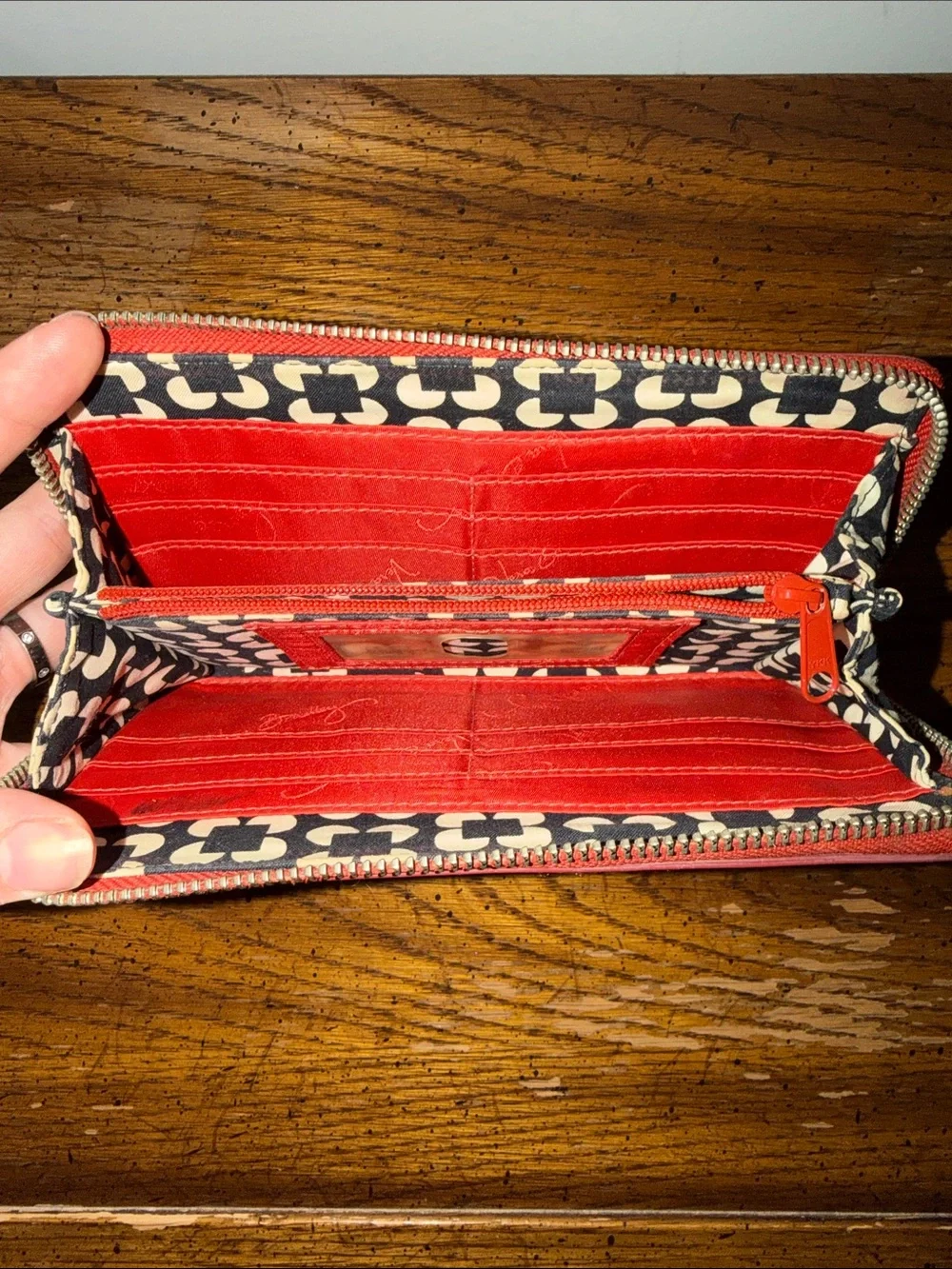 Vera Bradley Coral Red Zip Wallet